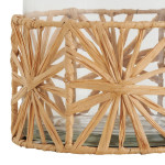 Vaza iš stiklo ir rafijos Blanc d'Ivoire GARANCE (a. 21cm)